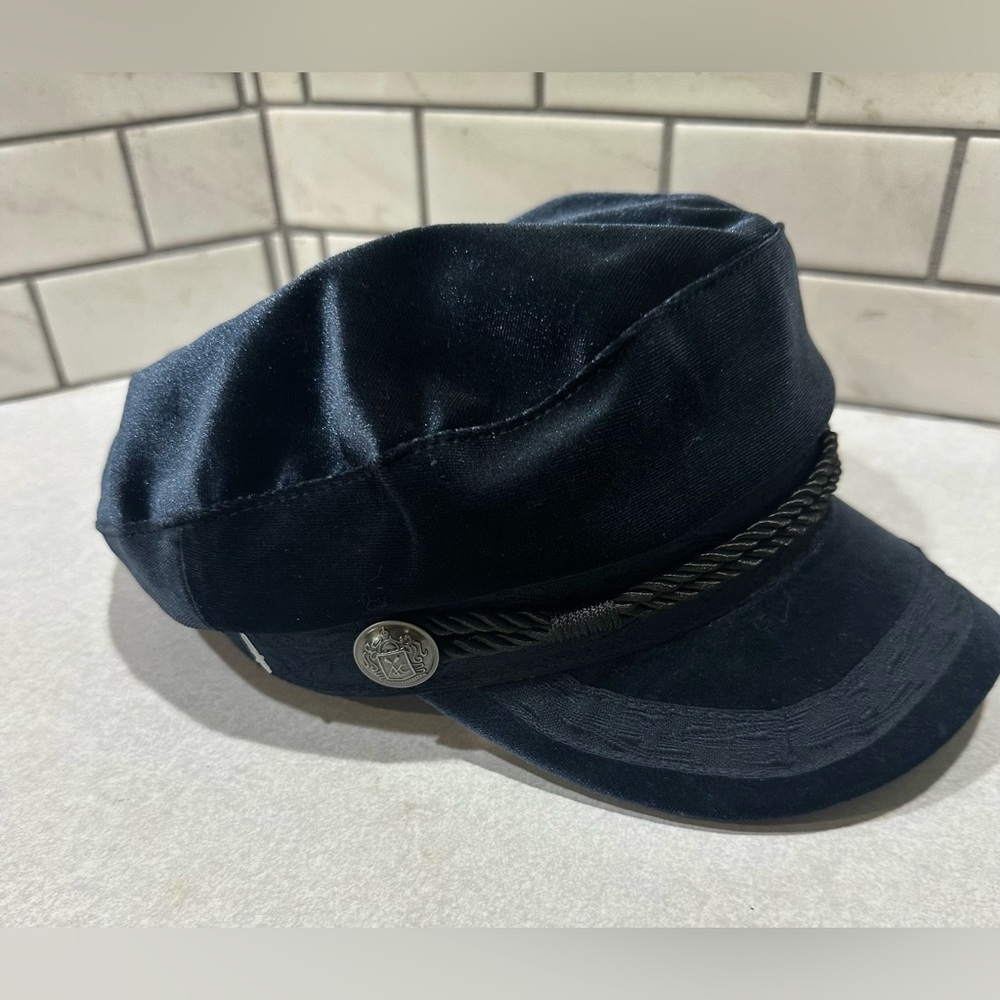 H&M Divided Blue Newsboy Cabbie Cap Hat Baker Boy Style Unisex Retro